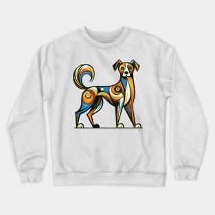 Pop art dog illustration. cubism illustration of a dog Crewneck Sweatshirt